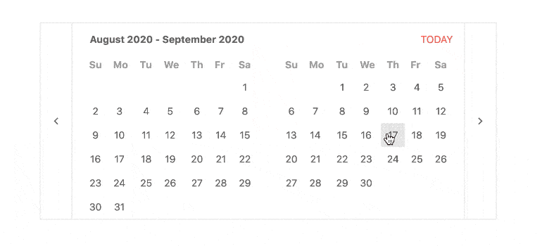 React MultiViewCalendar - Reverse Range, KendoReact UI Library