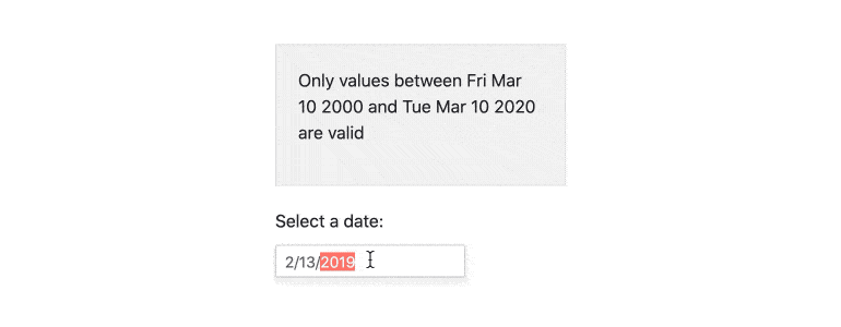 DateInput - Date Limits