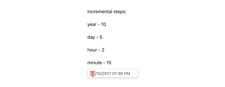 DateInput - Incremental Steps