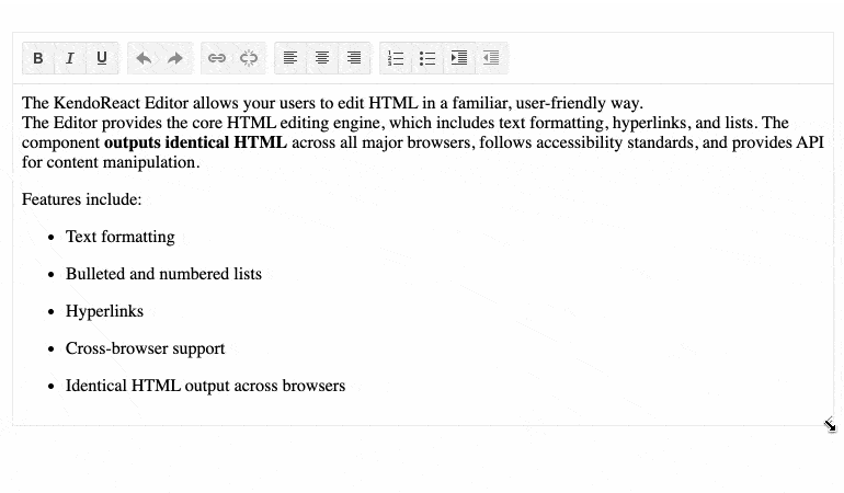 React Editor component resizing