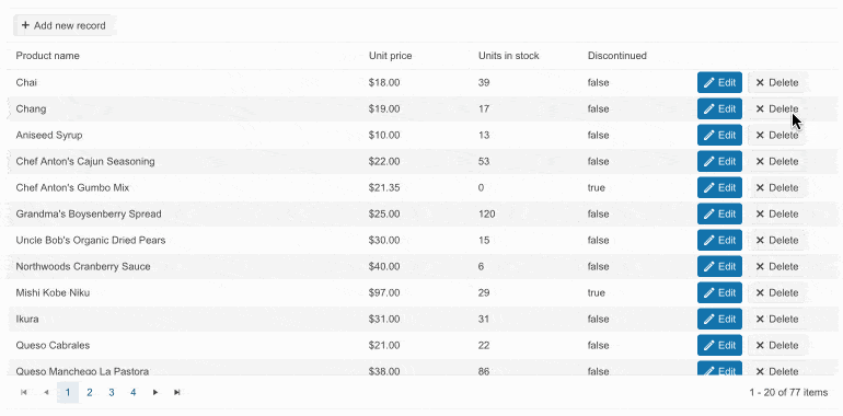Telerik UI for ASP.NET Core Grid Remote-validation