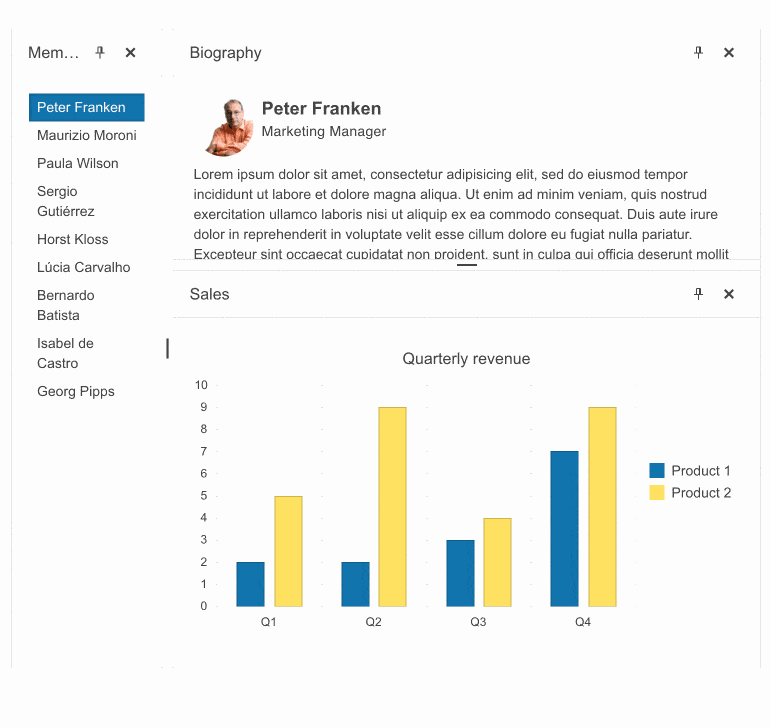 Telerik UI for Blazor Blazor DockManager