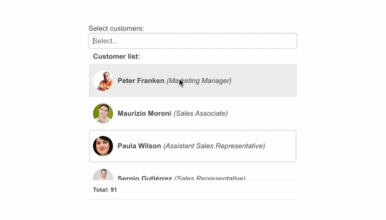 Telerik UI for Blazor MultiSelect-Templates
