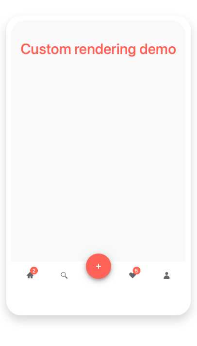 React Bottom Navigation Component Custom Rendering