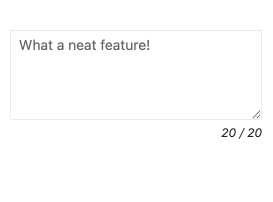 React TextArea Component Character Counter