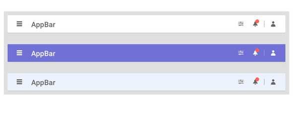 React AppBar Component Appearance