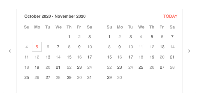 Kendo UI for Angular MultiViewCalendar - Disabled Dates