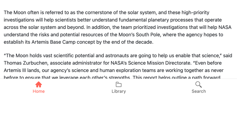 BottomNavigation - Positioning