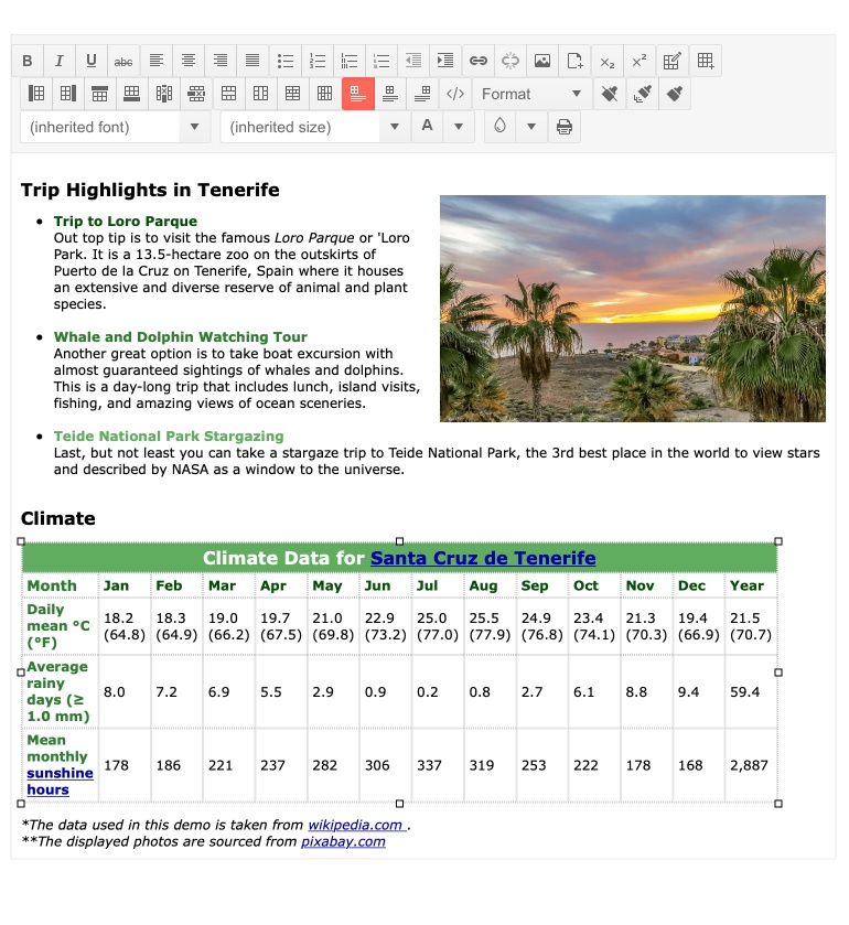Editor - Table Alignment Tool