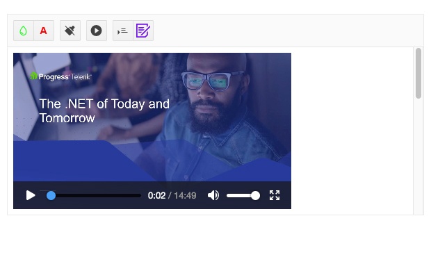 Telerik UI for Blazor Rich Text Editor Component Media