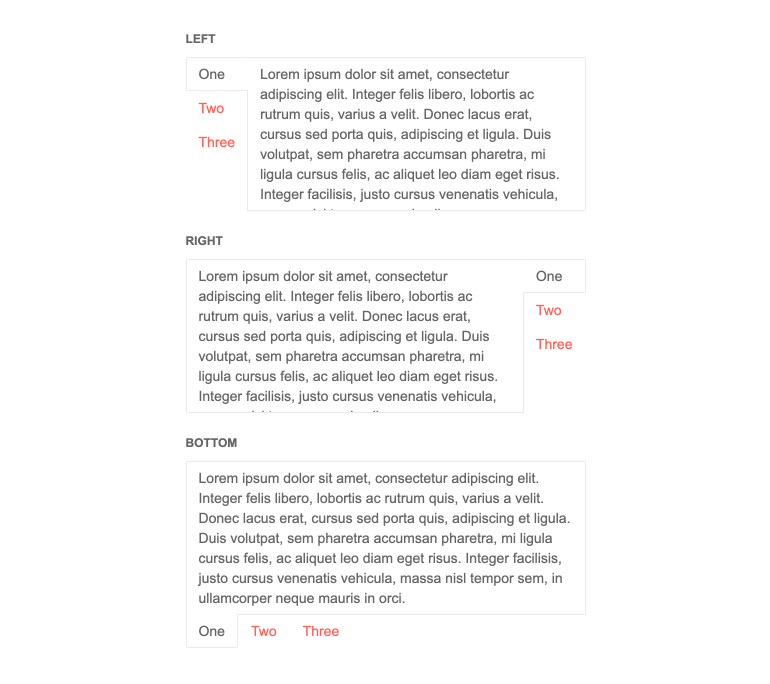 Telerik UI for ASP.NET MVC TabStrip - Flexible Tab Position