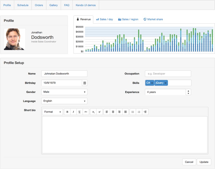 Kendo UI Bootstrap Application