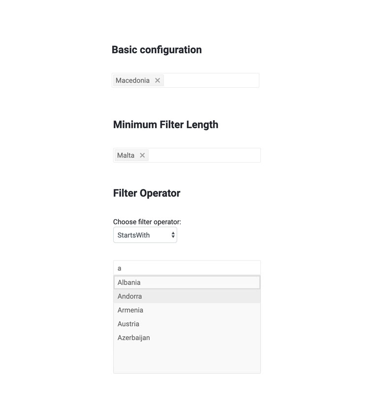 Telerik UI for Blazor MultiSelect Filtering