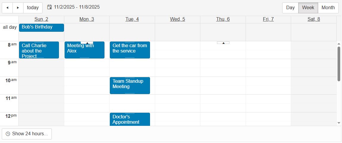 See ASP.NET AJAX Scheduler demo screenhot