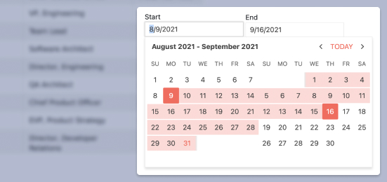 Telerik UI for Blazor DateRange Picker - Header