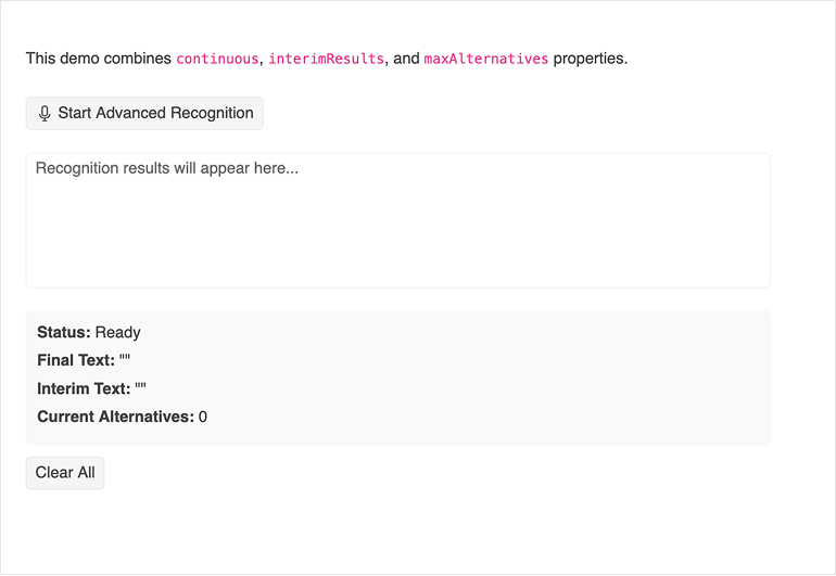 Vue Speech to text button-Configuration