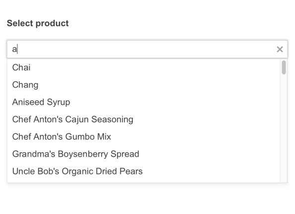 Telerik UI for ASP.NET MVC Autocomplete - Filter