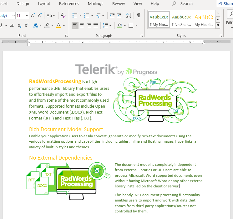 Telerik UI for Blazor WordsProcessing - Styles