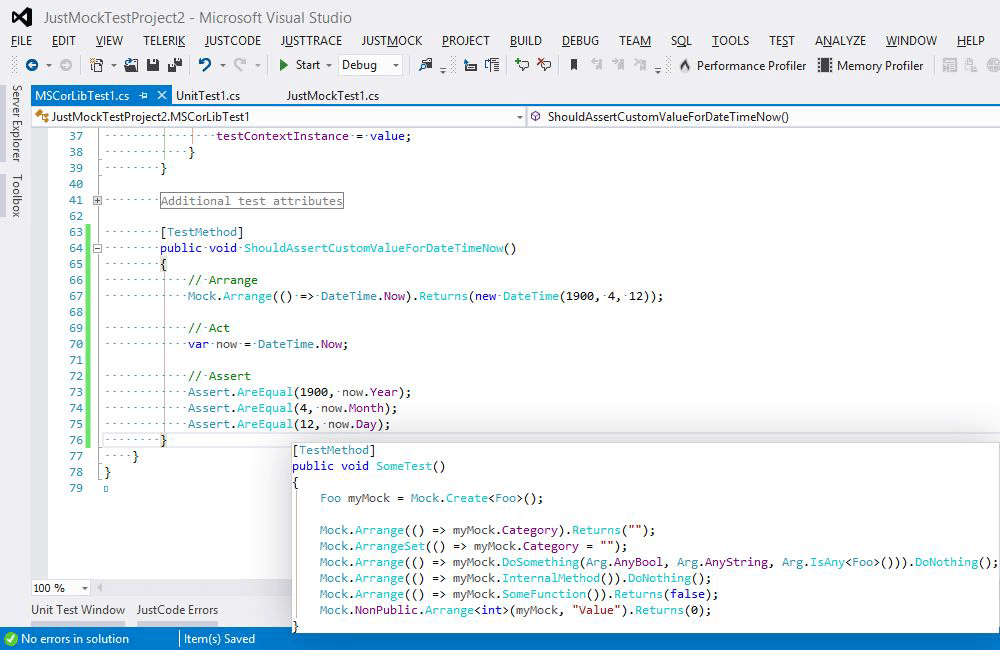 Telerik Devcraft JustMock