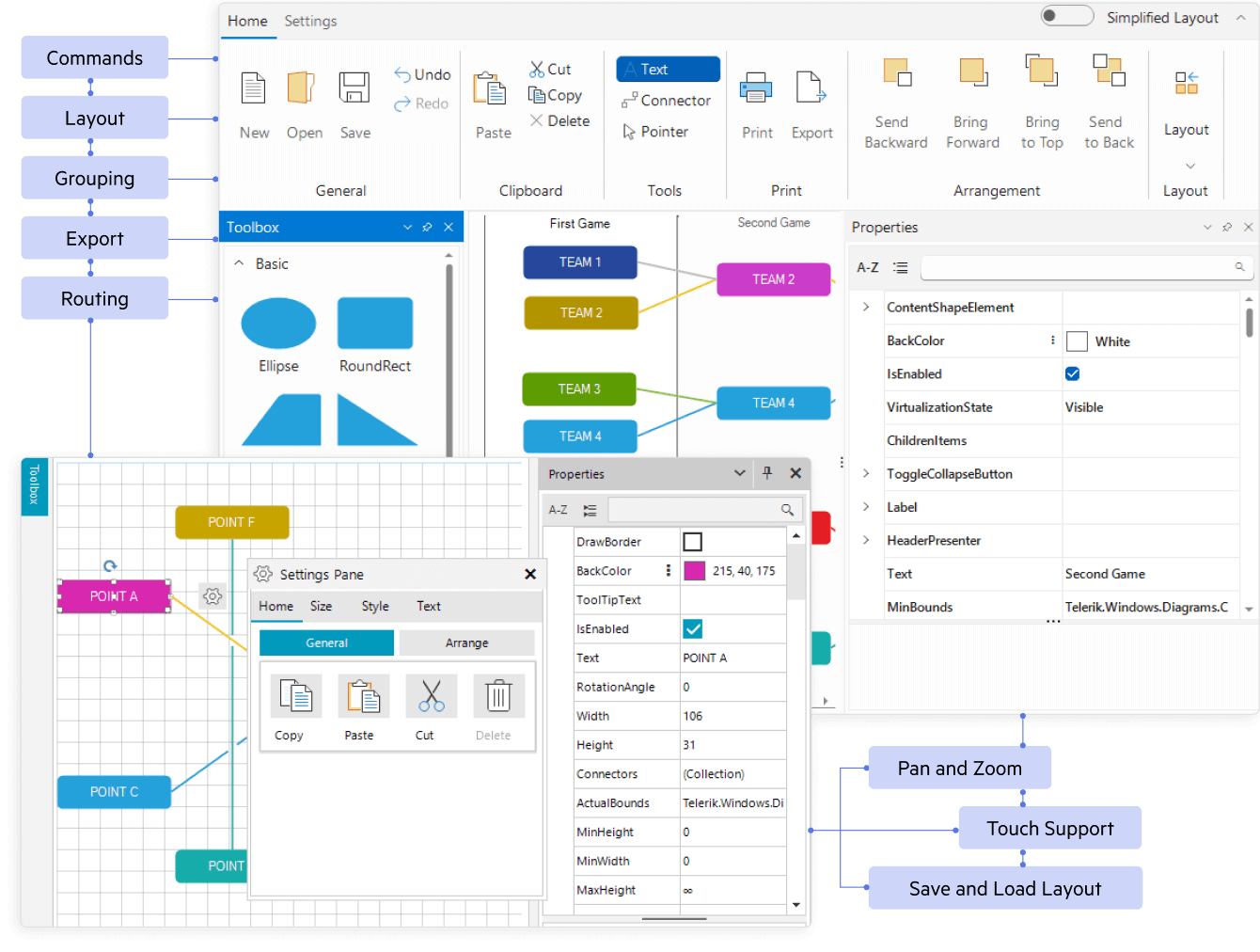 Build interactive diagrams, flowcharts, org charts, and network maps Illustration