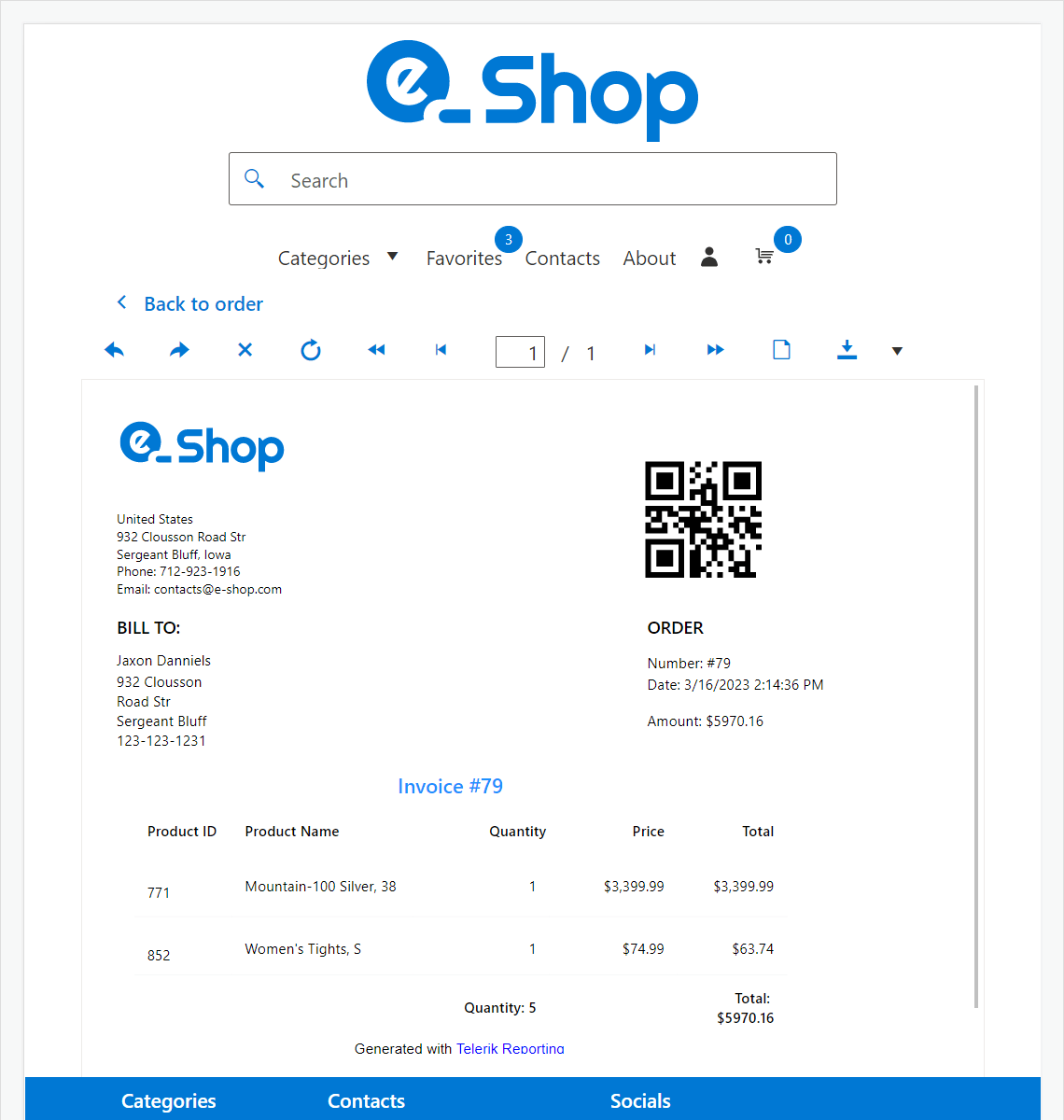 .NET embedded reporting example
