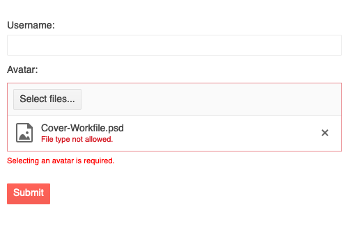 Telerik UI for Blazor FileSelect Validation