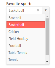 Vue ComboBox Overview example