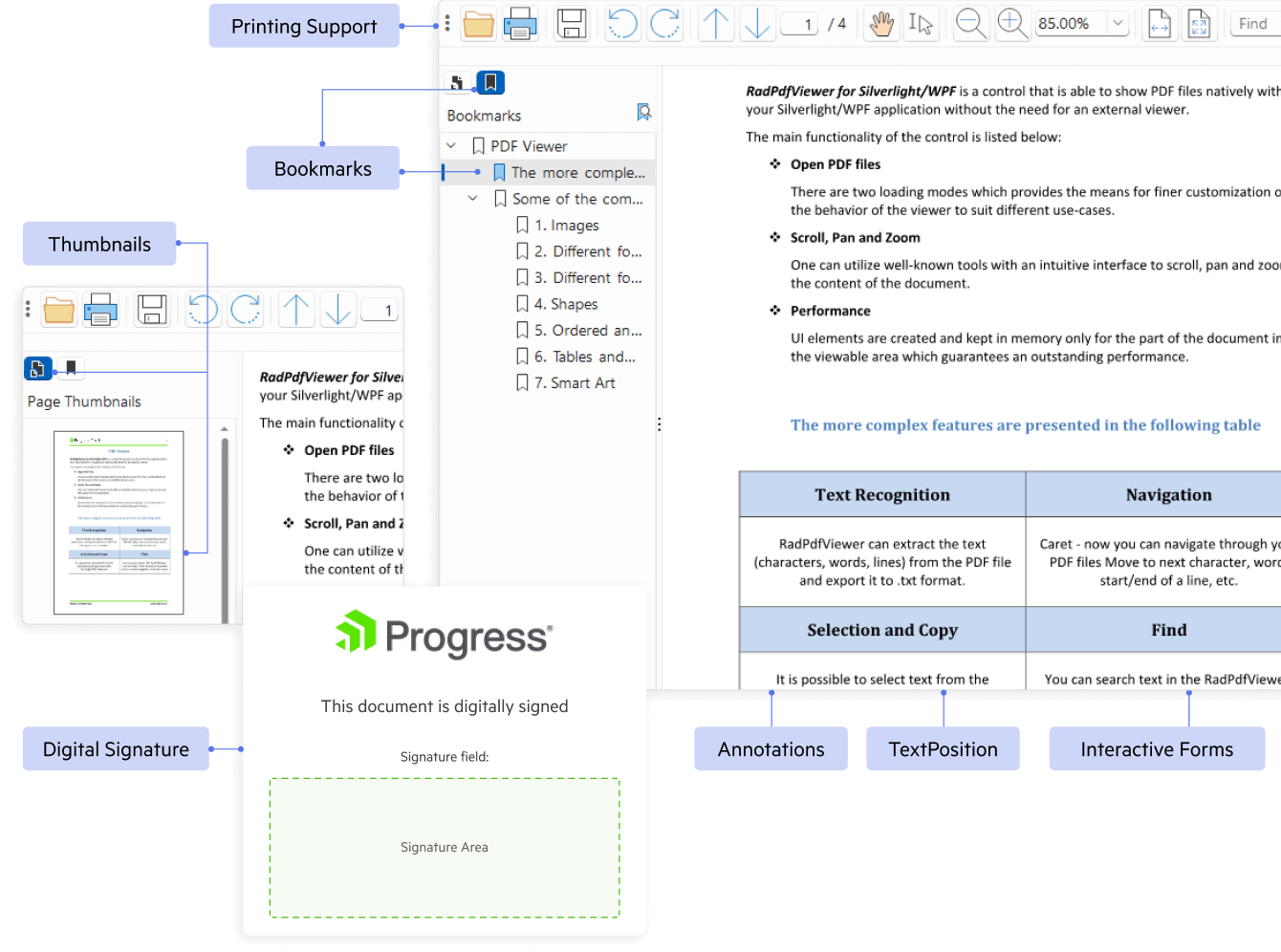 View, search, and interact with PDF documents directly in your WinForms app Illustration