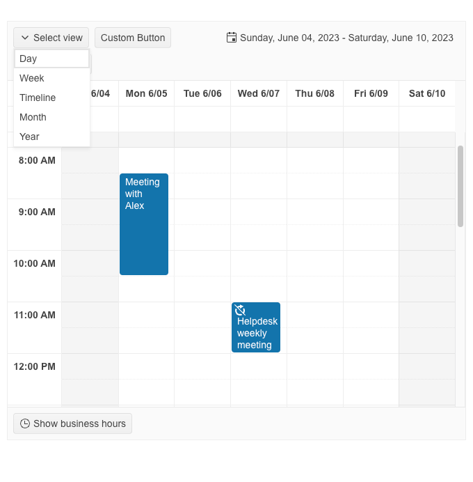 Scheduler Custom Toolbar