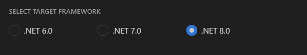 UI for ASP.NET Core choose target framework