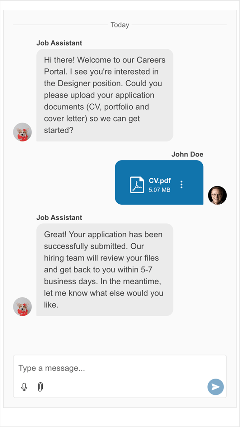 Telerik UI for ASP.NET Core - Chat - Person to Bot