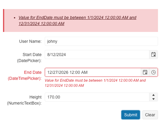 Telerik UI for ASP.NET Core Form-Disbled Autocorrect