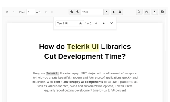 Telerik UI for ASP.NET Core PDF Viewer