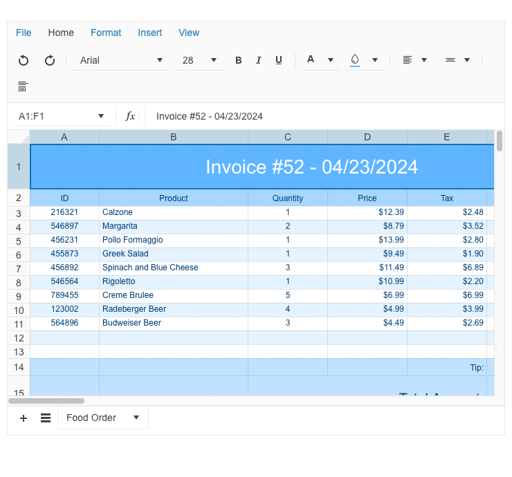 Telerik UI for Blazor Spreadsheet-Overview